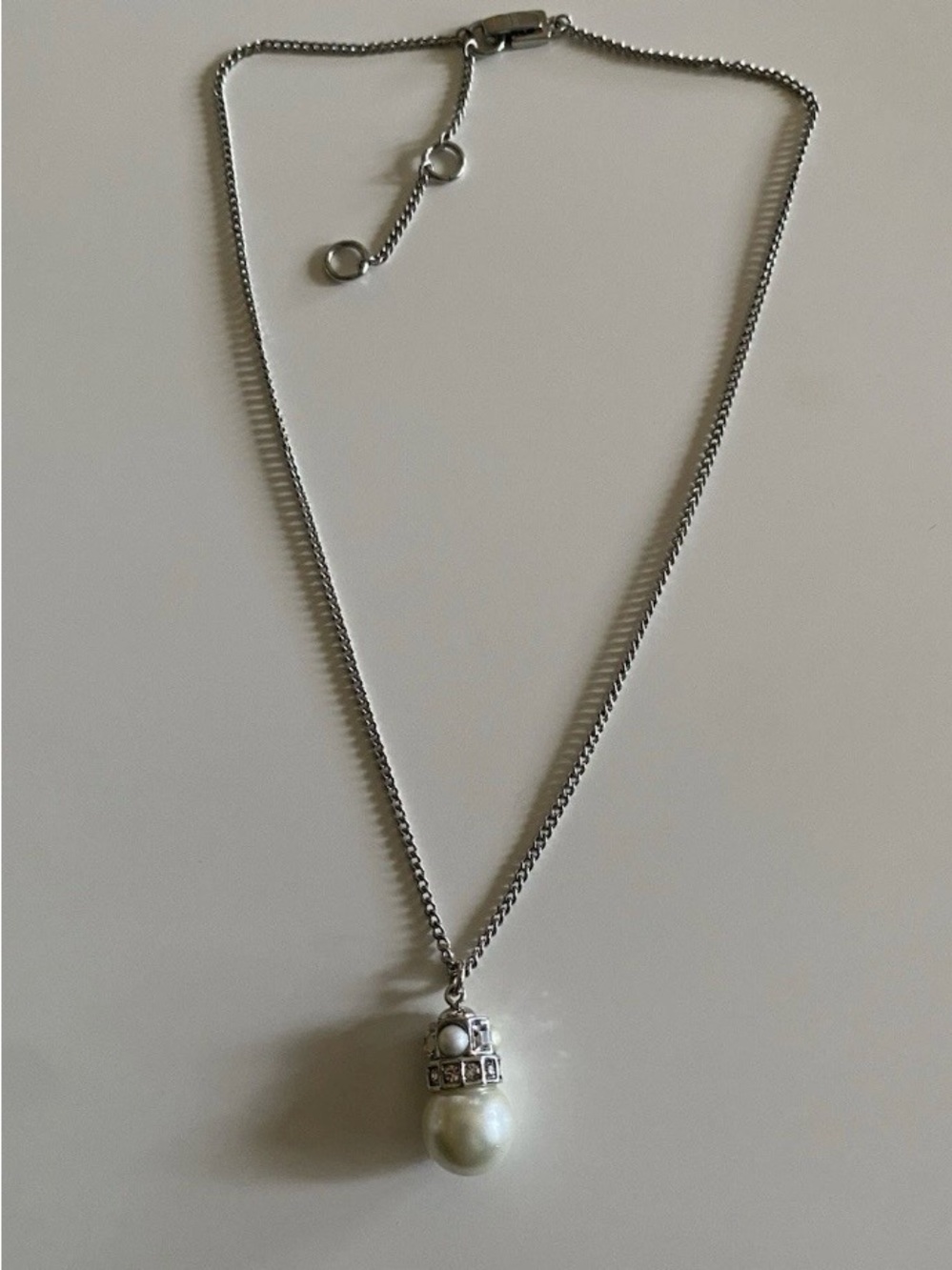 Givenchy Silver-Tone Pearl and Crystal Pendant Necklace - Picture 2 of 10